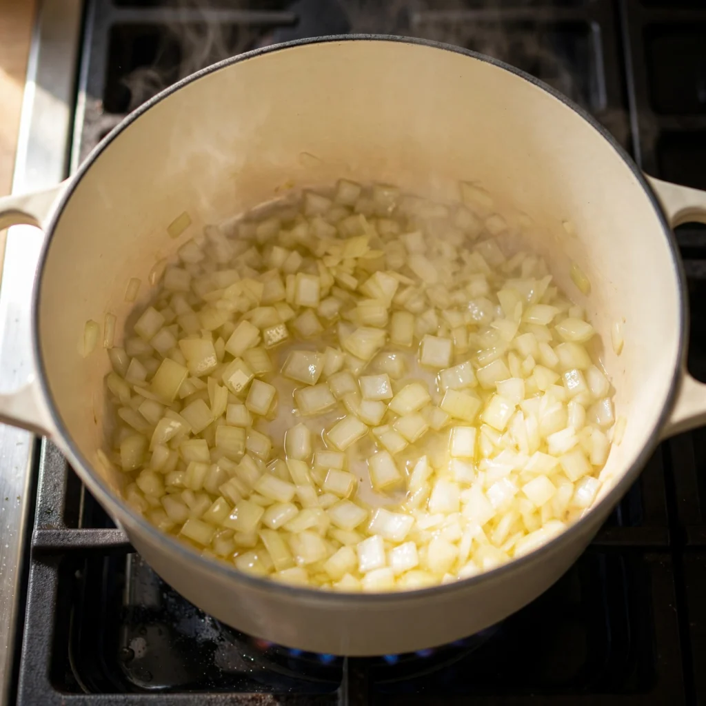 sautéed diced onions dutch oven stovetop